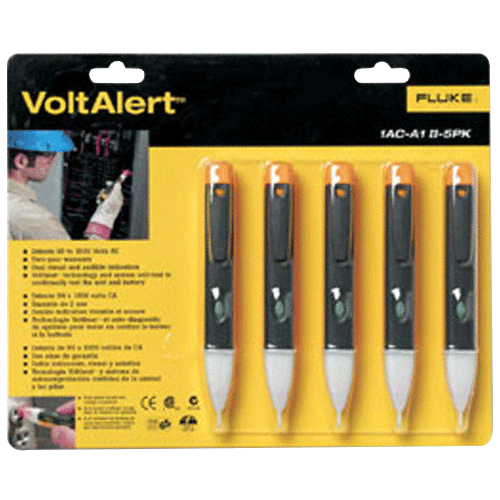 Fluke 1ac‐A1‐II‐5pk Volt Alert, 5 Pack, Eng, C. FRN, L.A. SPN